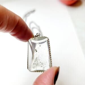 Sterling Silver Malachite Inclusion Pendant on Chain